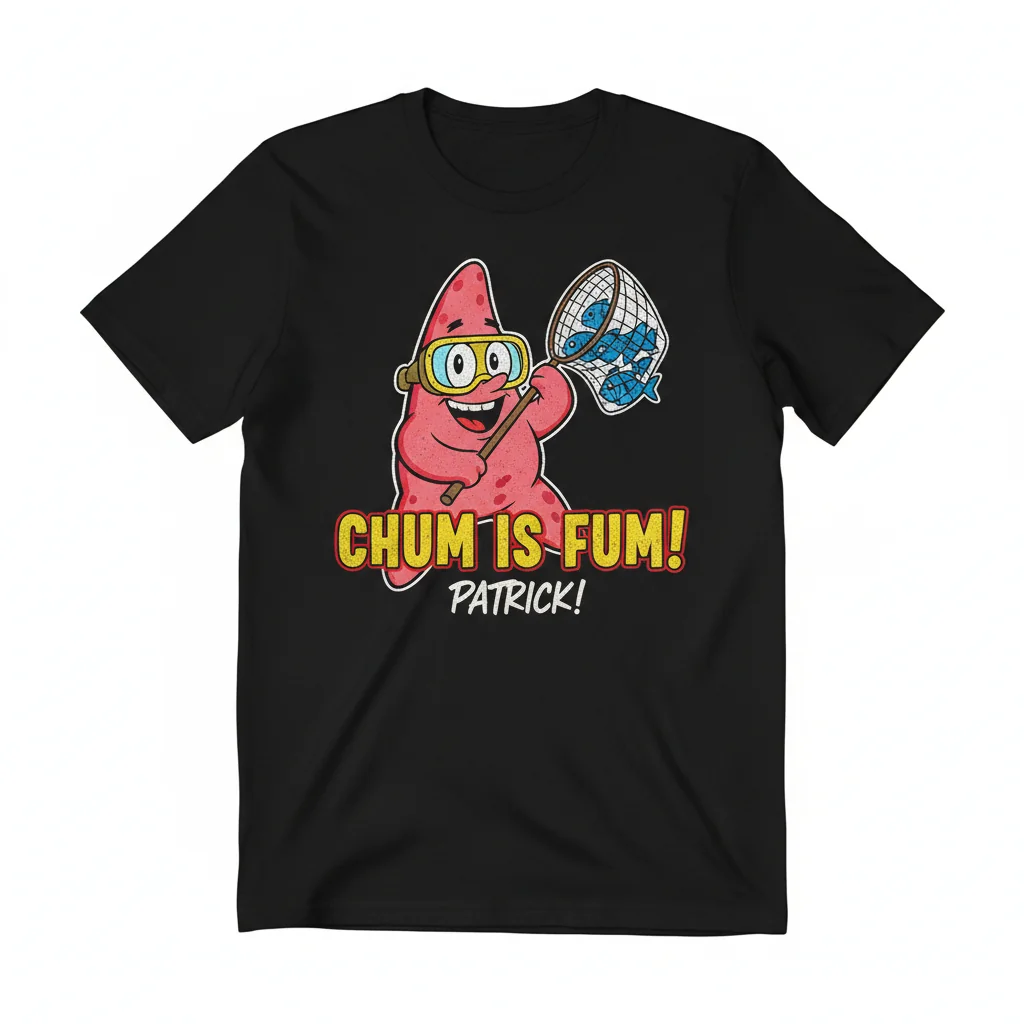 Chum Is Fum Patrick Essential T-Shirt - Soft Cotton, Retail Fit Tee