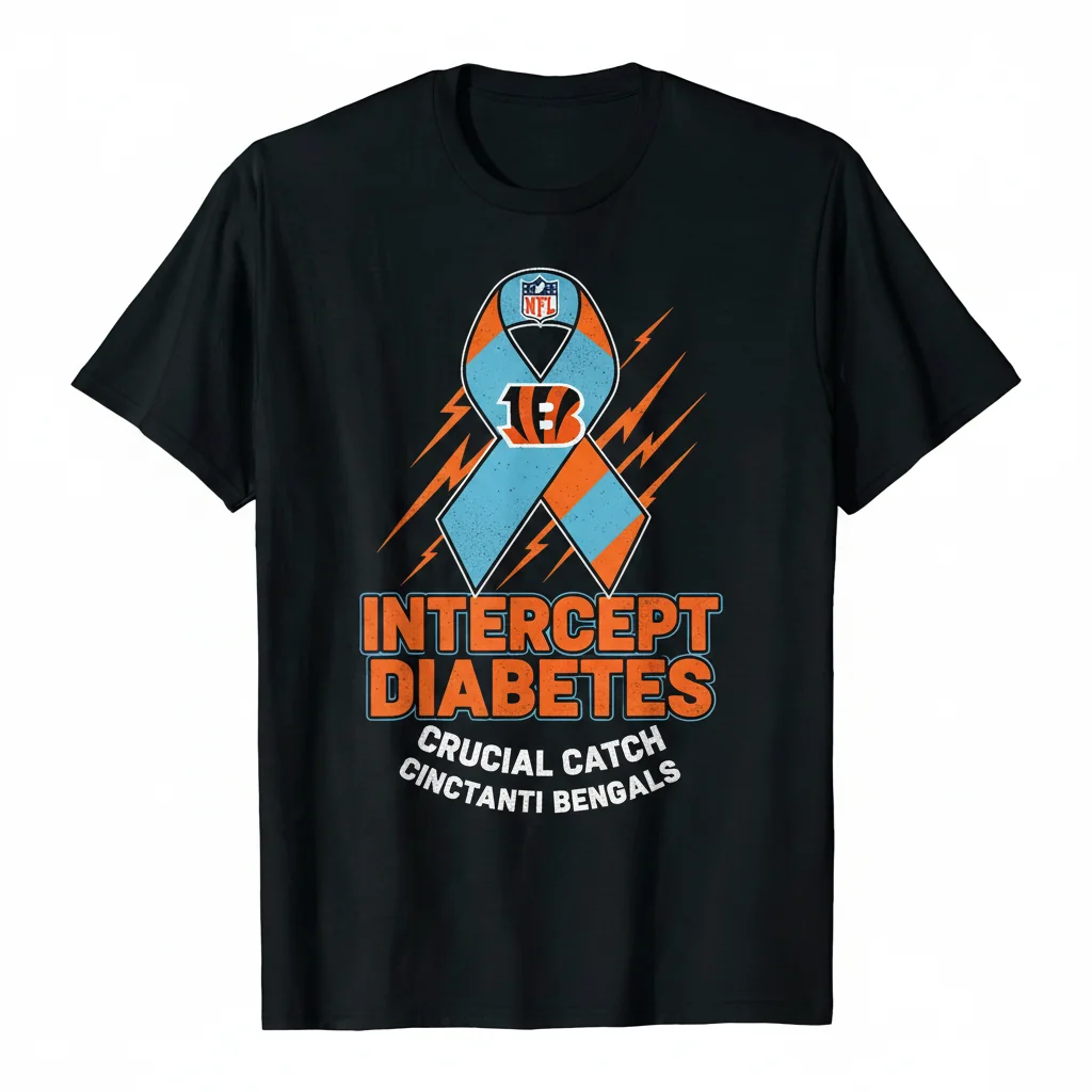 Cincinnati Bengals Crucial Catch Shirt | NFL Intercept Diabetes Awareness Tee