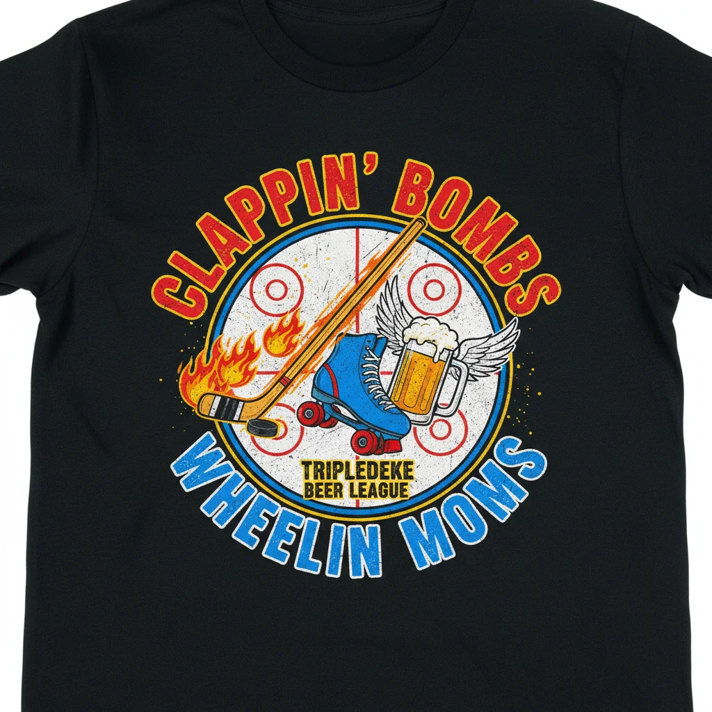Clappin Bombs Wheelin Moms Hockey Slang Premium Unisex T-Shirt – Fade-Resistant & Pre-Shrunk