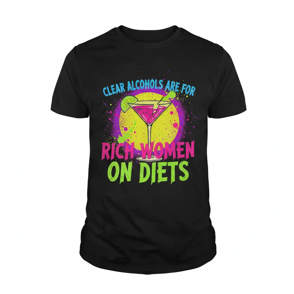 Esencial 'Clear Alcohols are for rich women on diets' Camiseta - Duradera & Cómoda