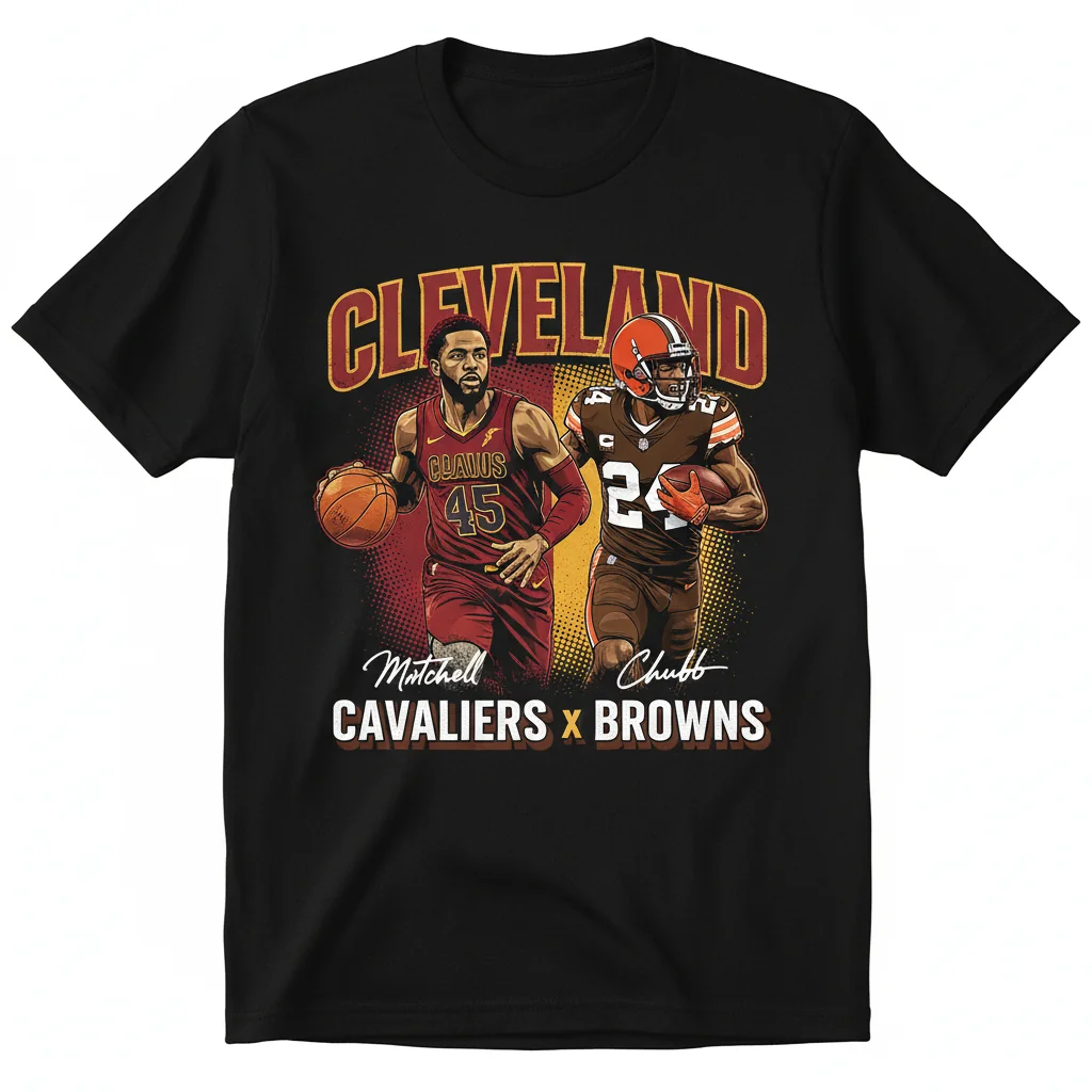 Cleveland Cavaliers Mitchell & Browns Chubb Signature Tee