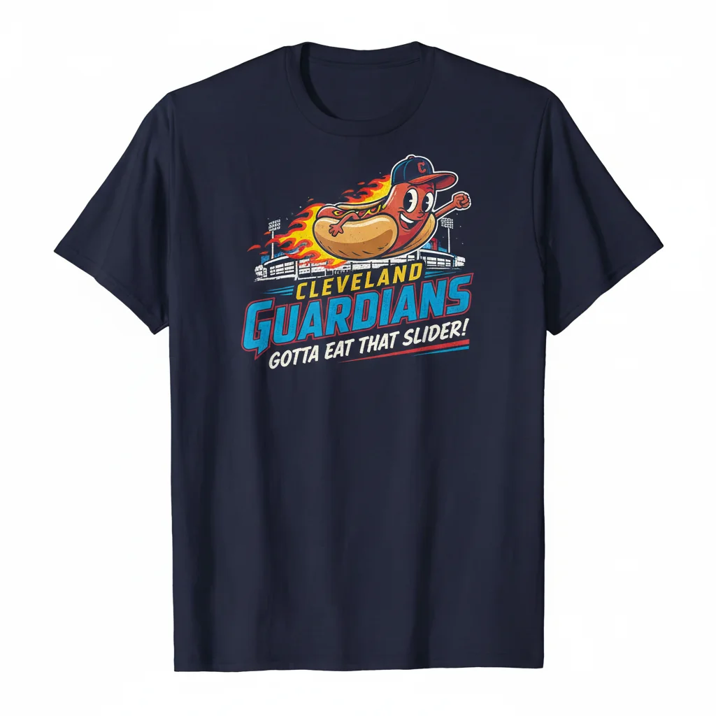 Cleveland Guardians MLB Slider Dog Graphic T-Shirt - Men's & Women's Fan Apparel