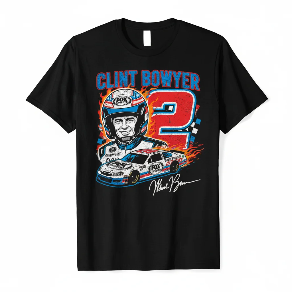 Clint Bowyer Nascar Fox 2 Richard Childress Racing Signature T-Shirt