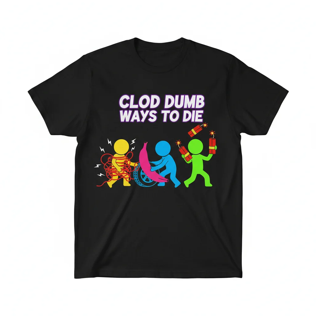 Clod Dumb Ways to Die Essential T-Shirt – Humorous Gaming Tee