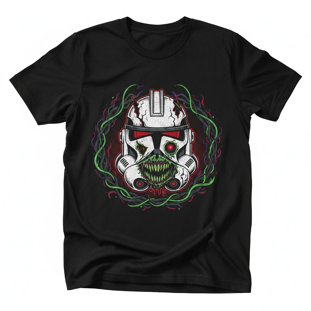 Zombie Clone Trooper T-Shirt | Sci-Fi Halloween Graphic Tee