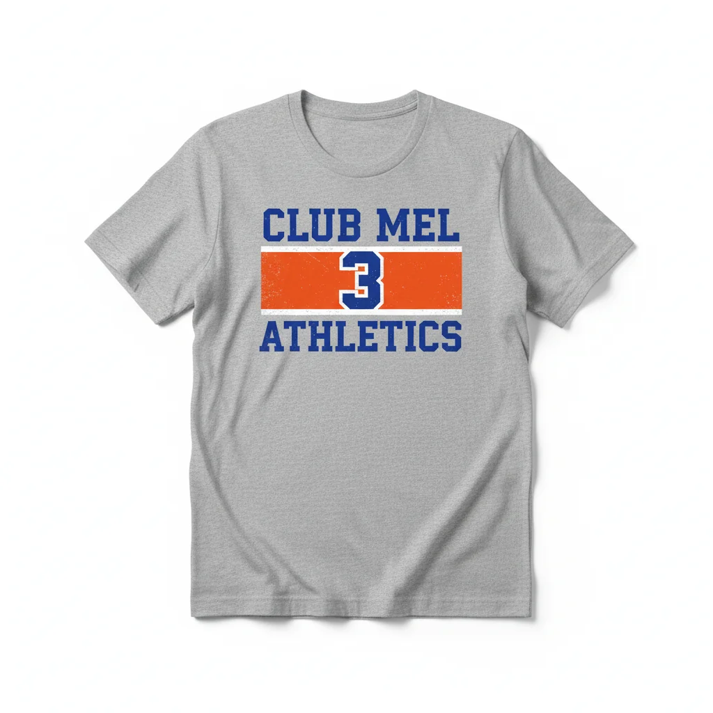 Club Mel 3 Athletics T-Shirt - Premium Ring-Spun Cotton Tee