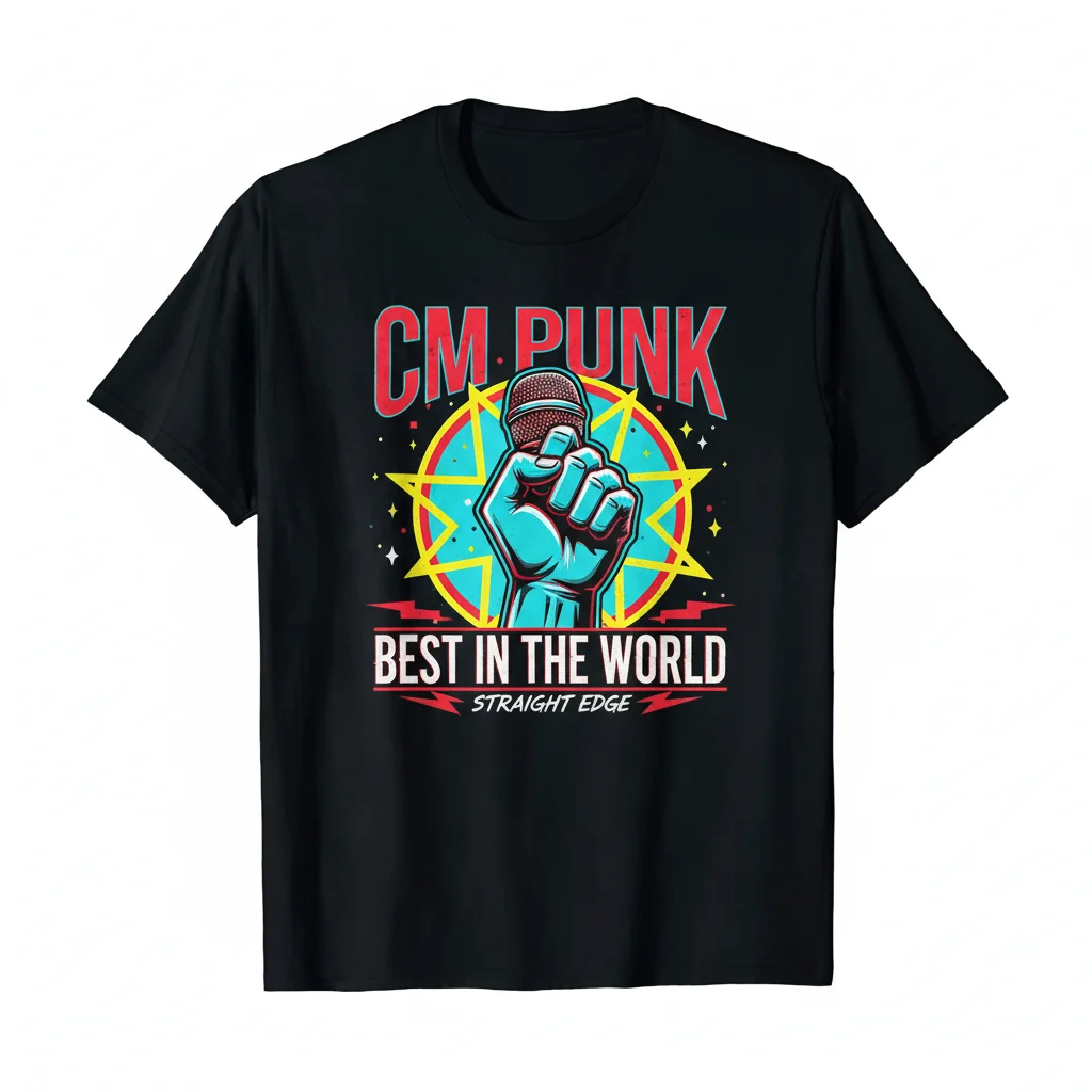 CM Punk "Best in the World" WWE T-Shirt - Official AEW Wrestling Apparel