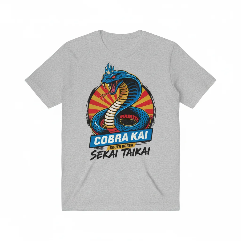 Cobra Kai Karate Dojo Sekai Taikai South Korea Snake Logo T-Shirt