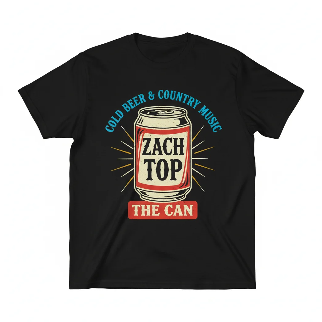 Zach Top "The Can" Cold Beer & Country Music Unisex T-Shirt – Built to Last