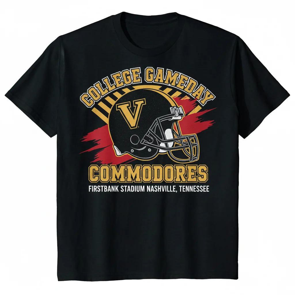 Vanderbilt Commodores College Gameday Firstbank Stadium Helmet T-Shirt
