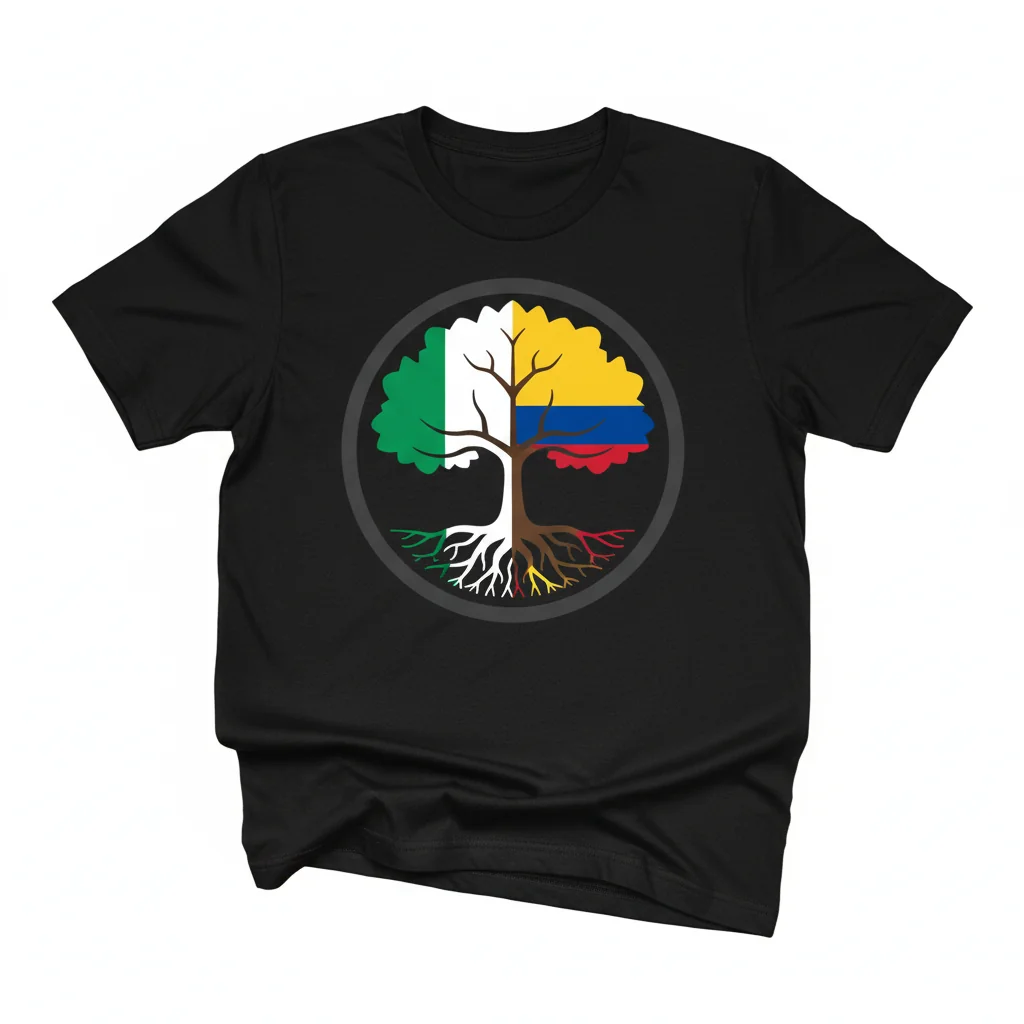 Camiseta Esencial Colombia Irlandesa: Raíces y Bandera