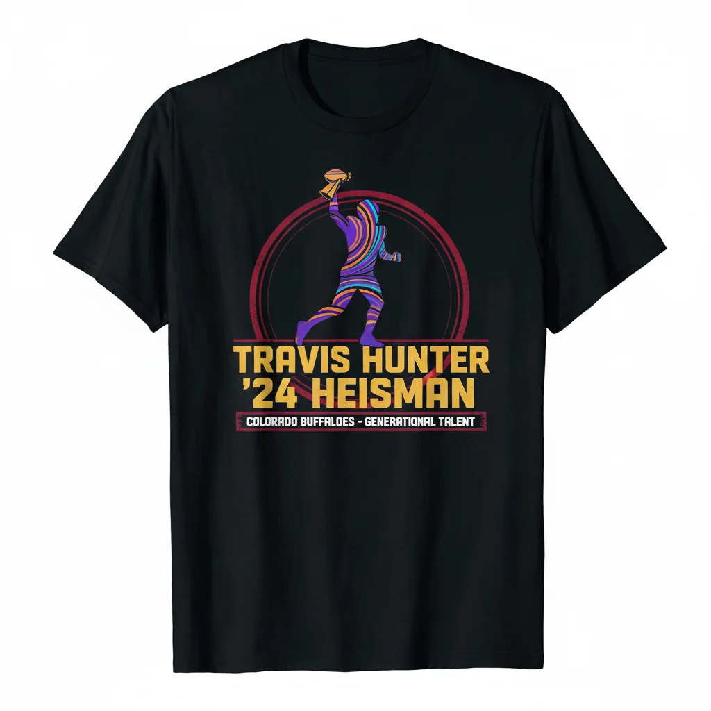 Travis Hunter 2024 Heisman Trophy Champion Fan Shirt - Colorado Football Collectible