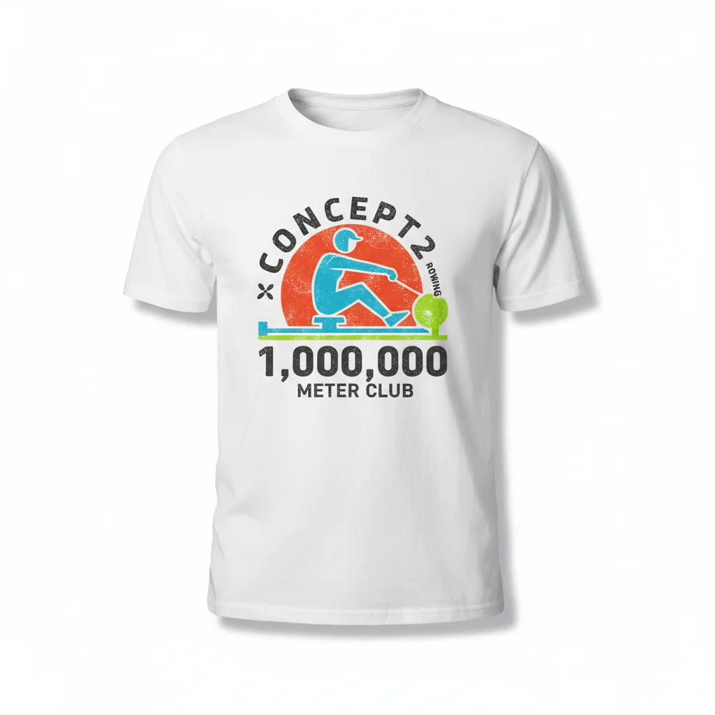 Durable Concept2 1 Million Meter Club T-Shirt | Pre-Shrunk, Unisex Fit