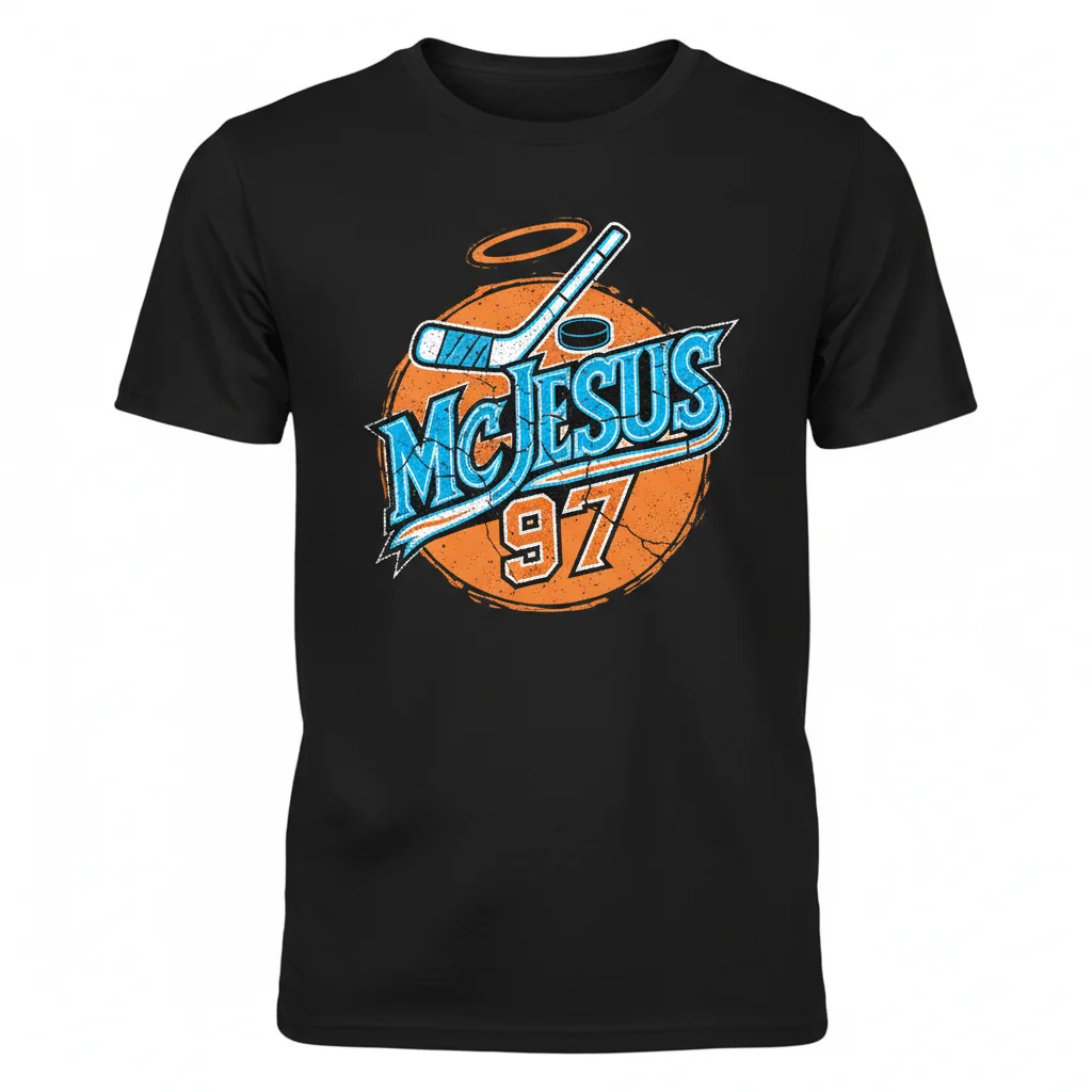 Connor McDavid "McJesus" Oilers Hockey Fan Essential T-Shirt – Durable, Pre-Shrunk Comfort