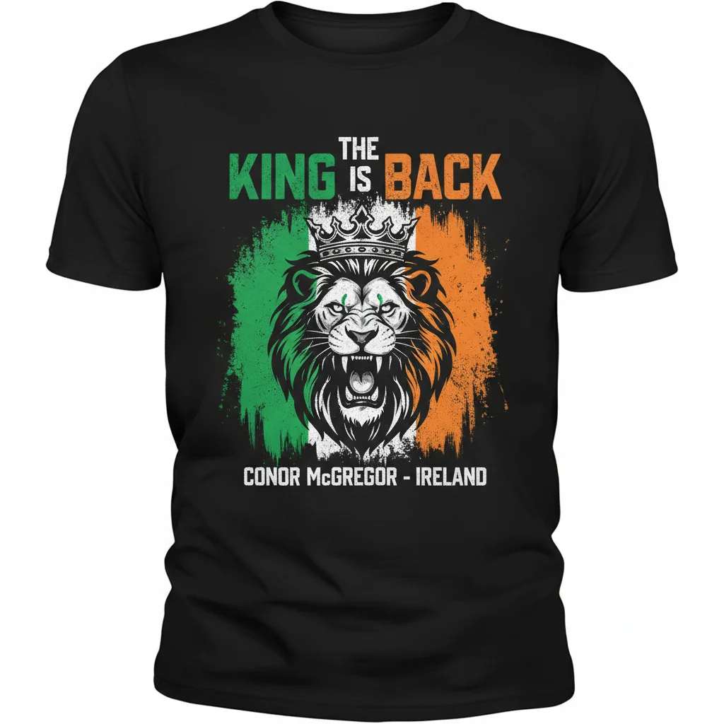 Conor McGregor "The King Is Back" Ireland Flag Active T-Shirt
