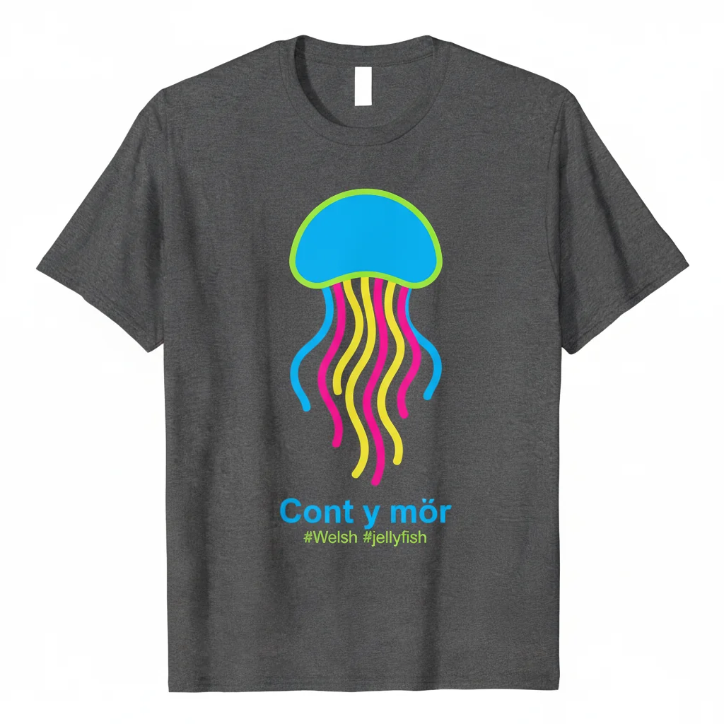 Cont Y Mor Jellyfish Welsh Essential T-Shirt – Unique Marine Life Tee
