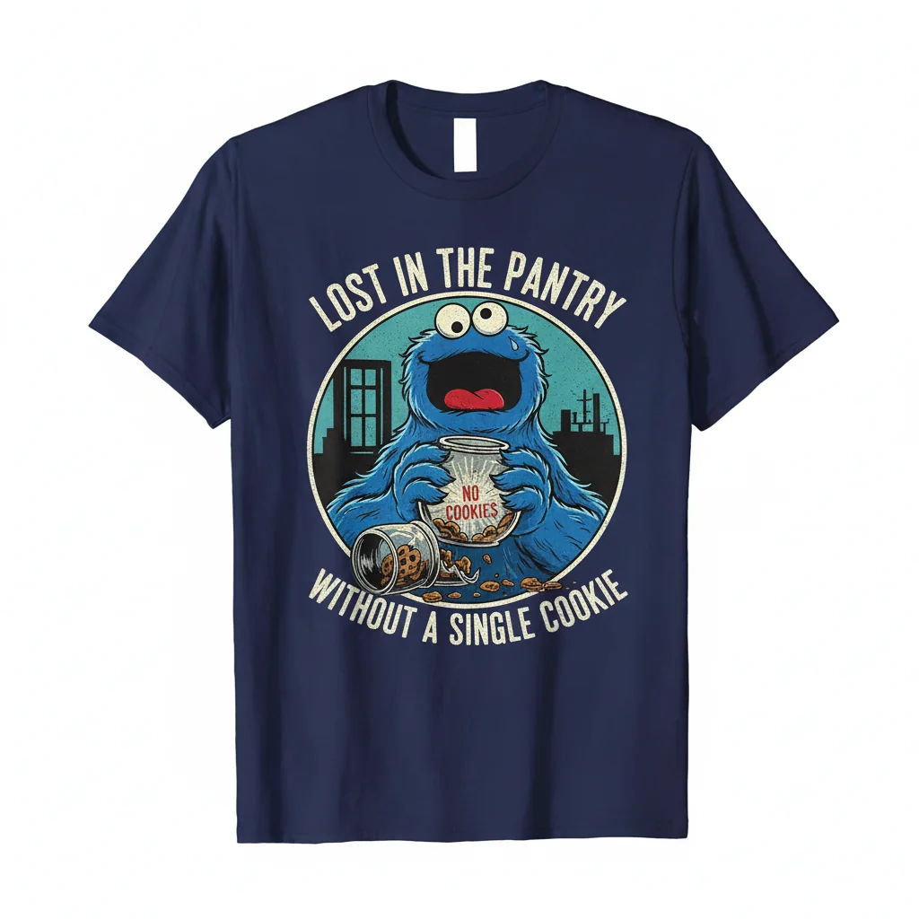 Cookie Monster Home Alone Kevin McCallister Style Premium T-Shirt – No Cookies, No Problem!