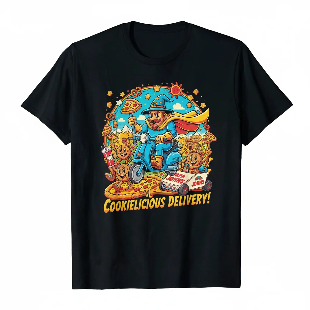 Cookie Run Kingdom Papa Johns T-Shirt – Official CRK Pizza Collaboration Tee