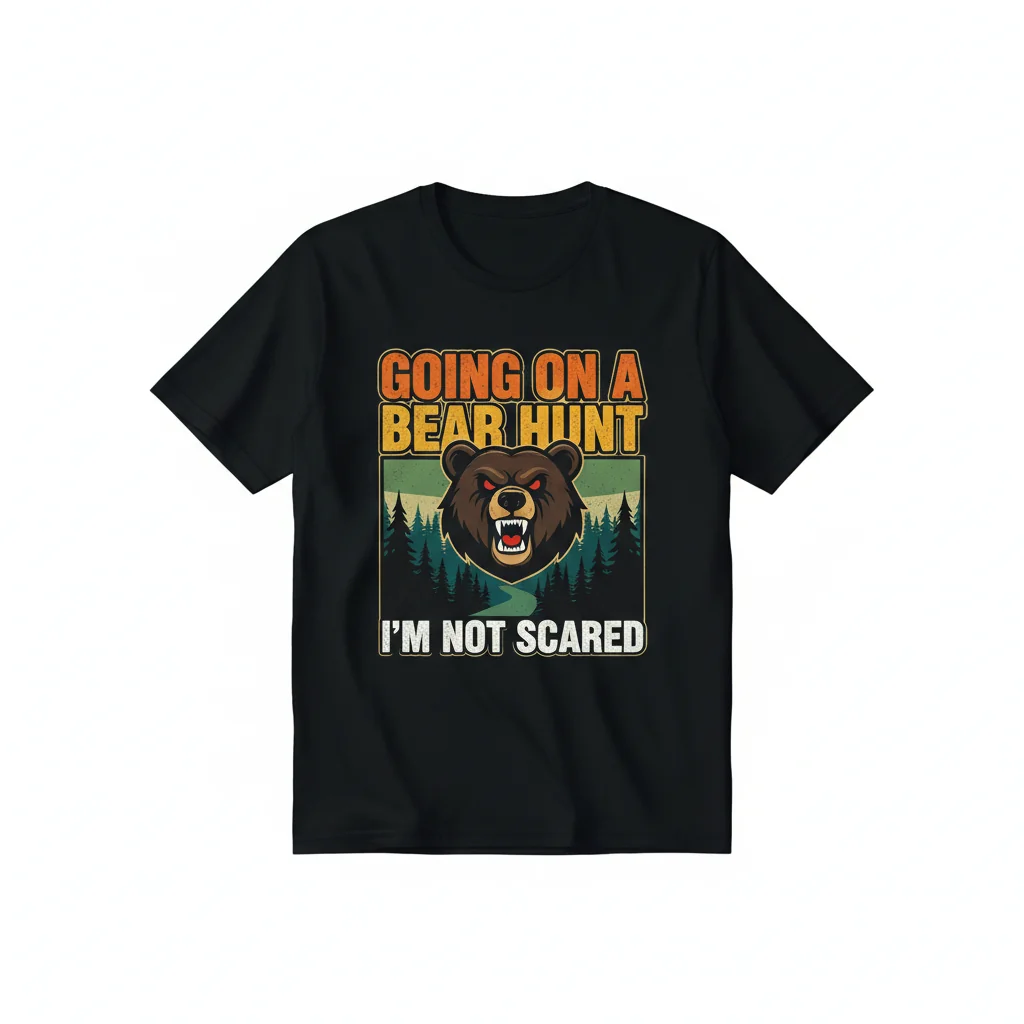 Cool Going on a Bear Hunt I'm Not Scared Essential T-Shirt – Premium Cotton Tee