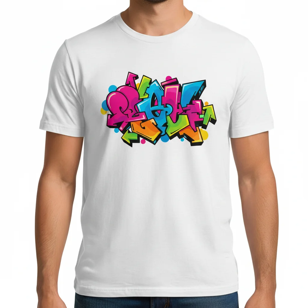Graffiti Art Pattern Essential T-Shirt - Cool Urban Design 100% Cotton Tee