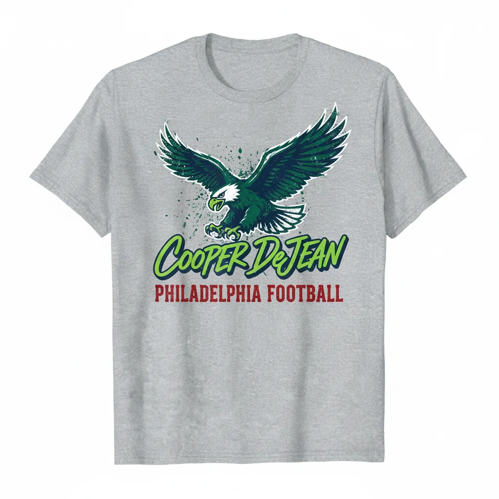 Cooper DeJean Philadelphia Eagles Autograph Football Fan T-Shirt
