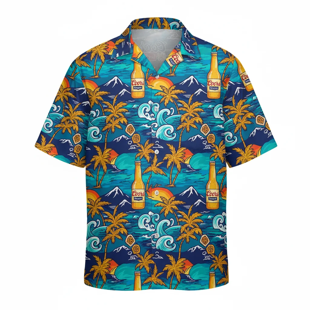 Coors Banquet Hawaiian Shirt - Tropical Sea Island Pattern Aloha Shirt