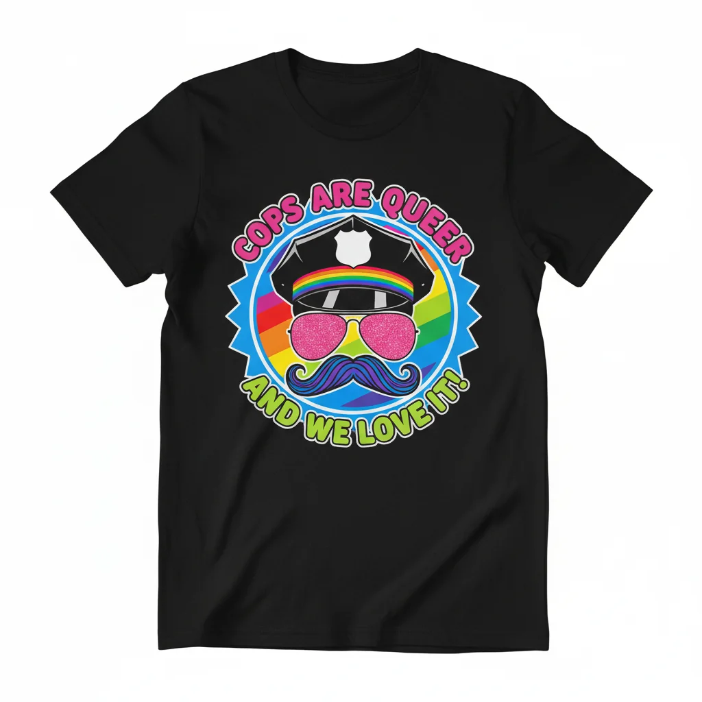 Cops Are Gay Pride T-Shirt - Anti-Authoritarian LGBTQ+ Ally Tee