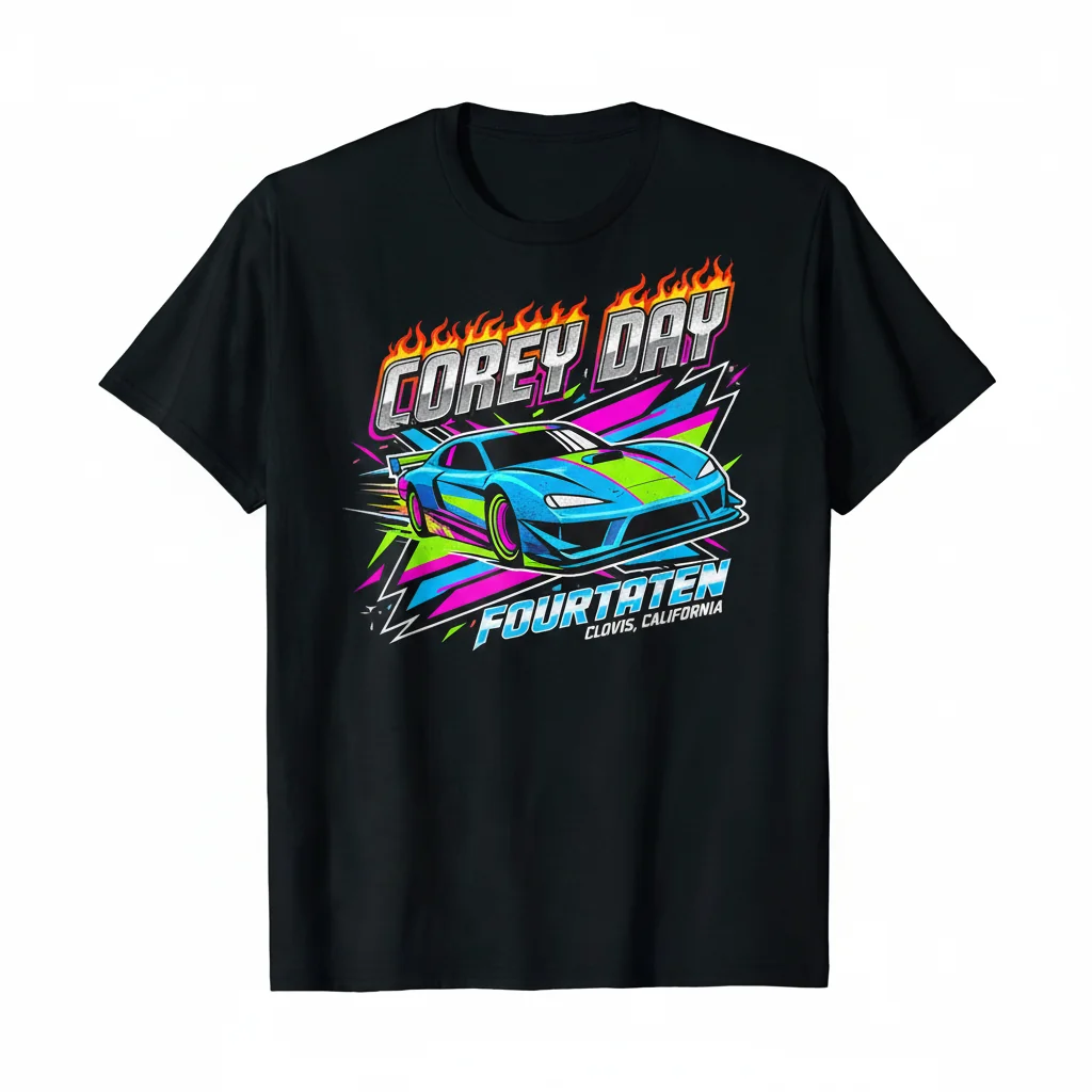 Corey Day Fourteen Clovis California Car Racing T-Shirt