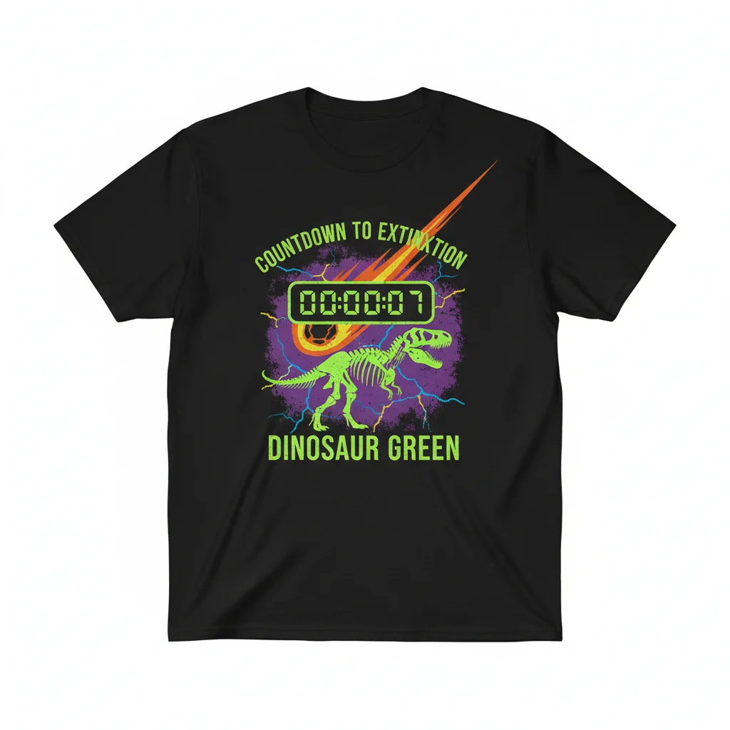 Countdown to Extinction: Embrace the Roar Essential T-Shirt (Dinosaur Green)