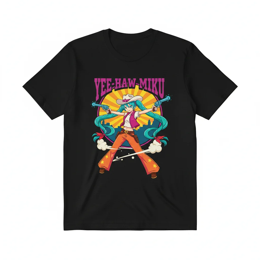 Cowboy Miku Essential T-Shirt - Vocaloid Fan Apparel