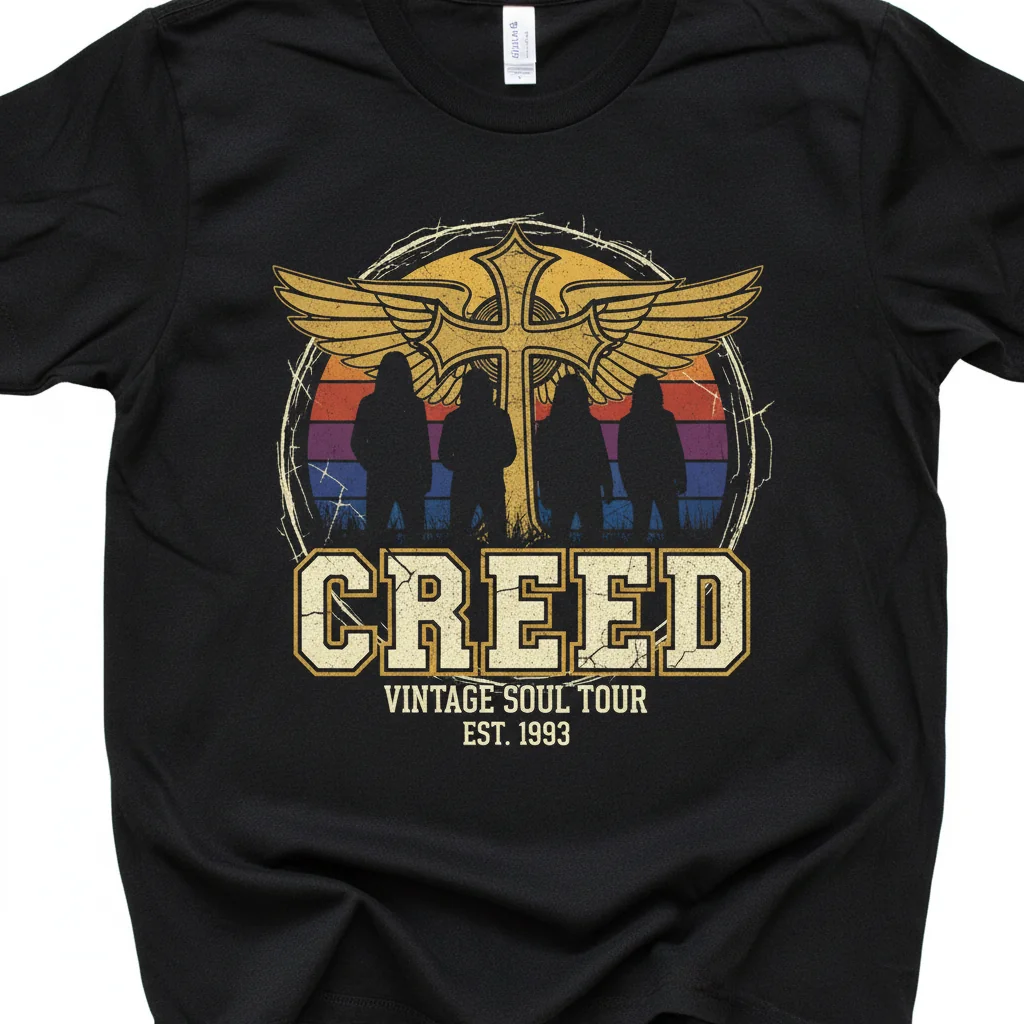 Vintage Creed Band Tee: Echoes of Rock's Golden Age