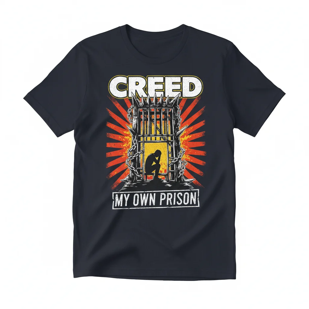 Creed 'My Own Prison' Rock Band Tee – Iconic Album Art & Premium Comfort