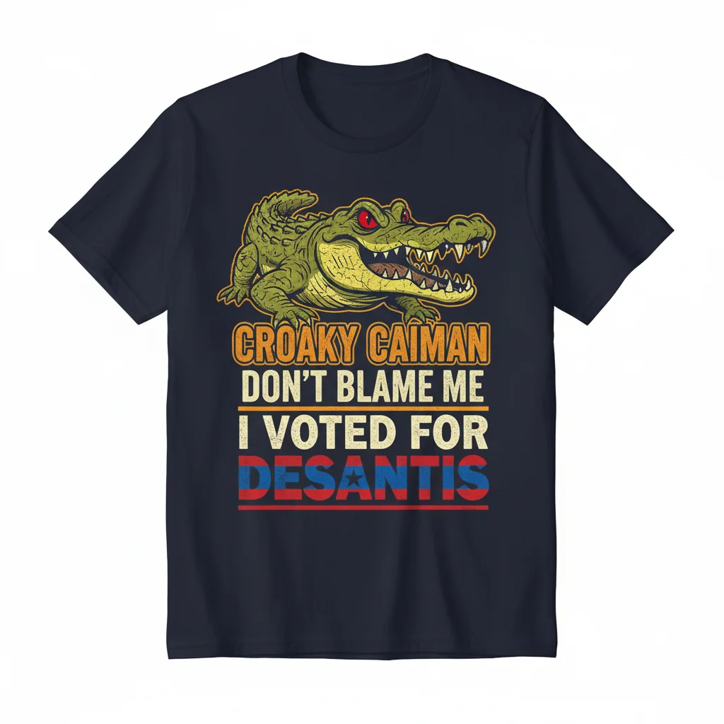 Croaky Caiman DeSantis Vote Shirt - Political Humor Tee