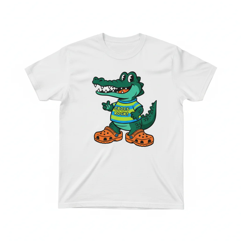 Divertido Camiseta "Cocodrilo con Crocs" – Estilo Único Unisex