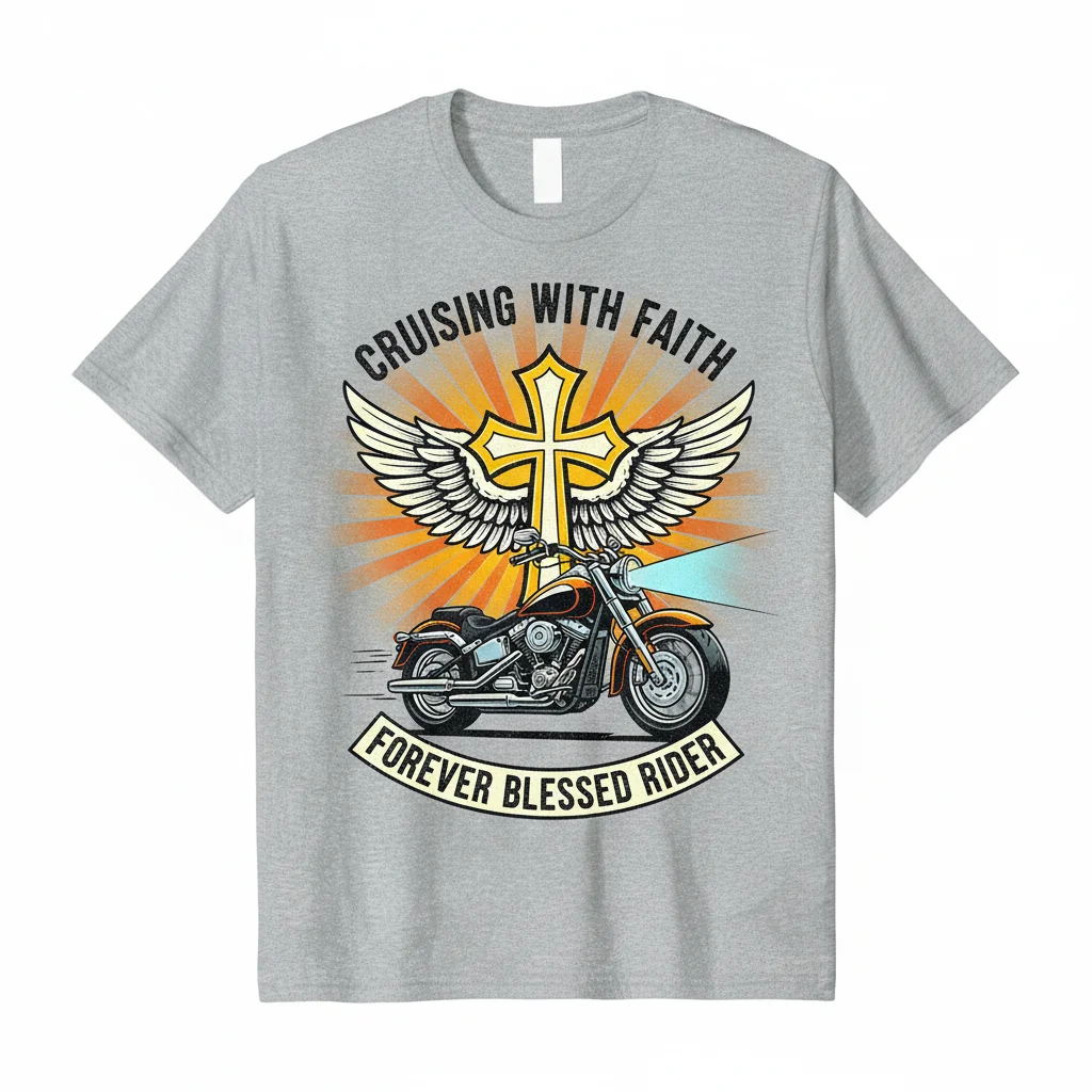 The 'Cruising Jesus' Essential Tee: Ride with Faith and Freedom