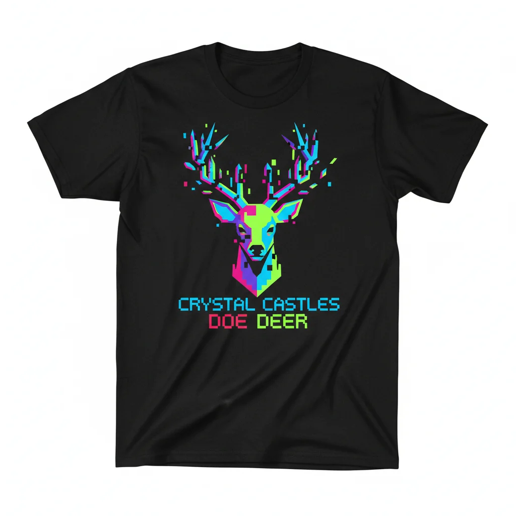 Crystal Castles Doe Deer Pixelation Tee - Embrace the Vibe