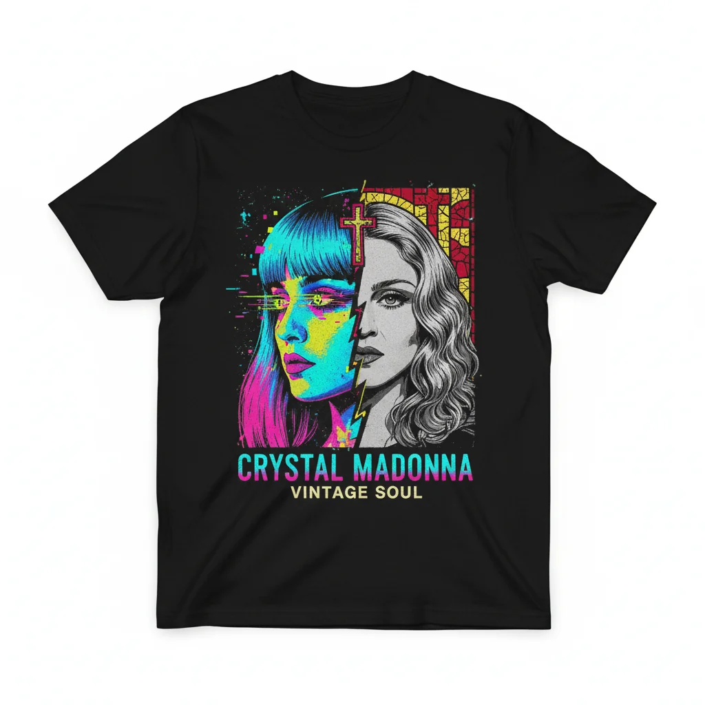 Crystal Castles Madonna Vintage Vibe T-Shirt - Pre-Shrunk & Eco-Friendly