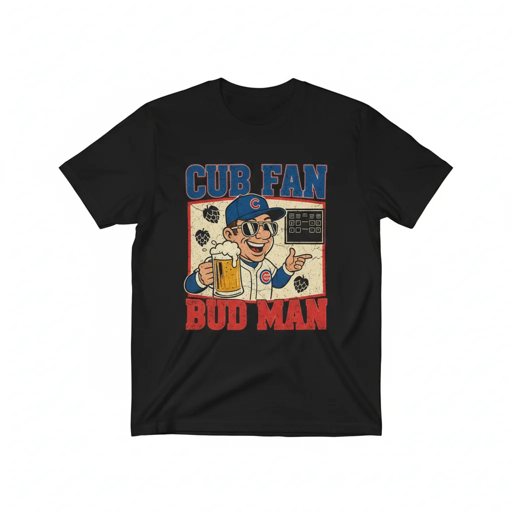 Cub Fan Bud Man Essential T-Shirt - Chicago Baseball Apparel
