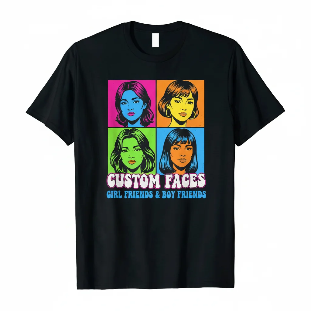 Camiseta Personalizada con Cara de Novio/Novia, Estilo Vintage para Hombre – Algodón Pesado