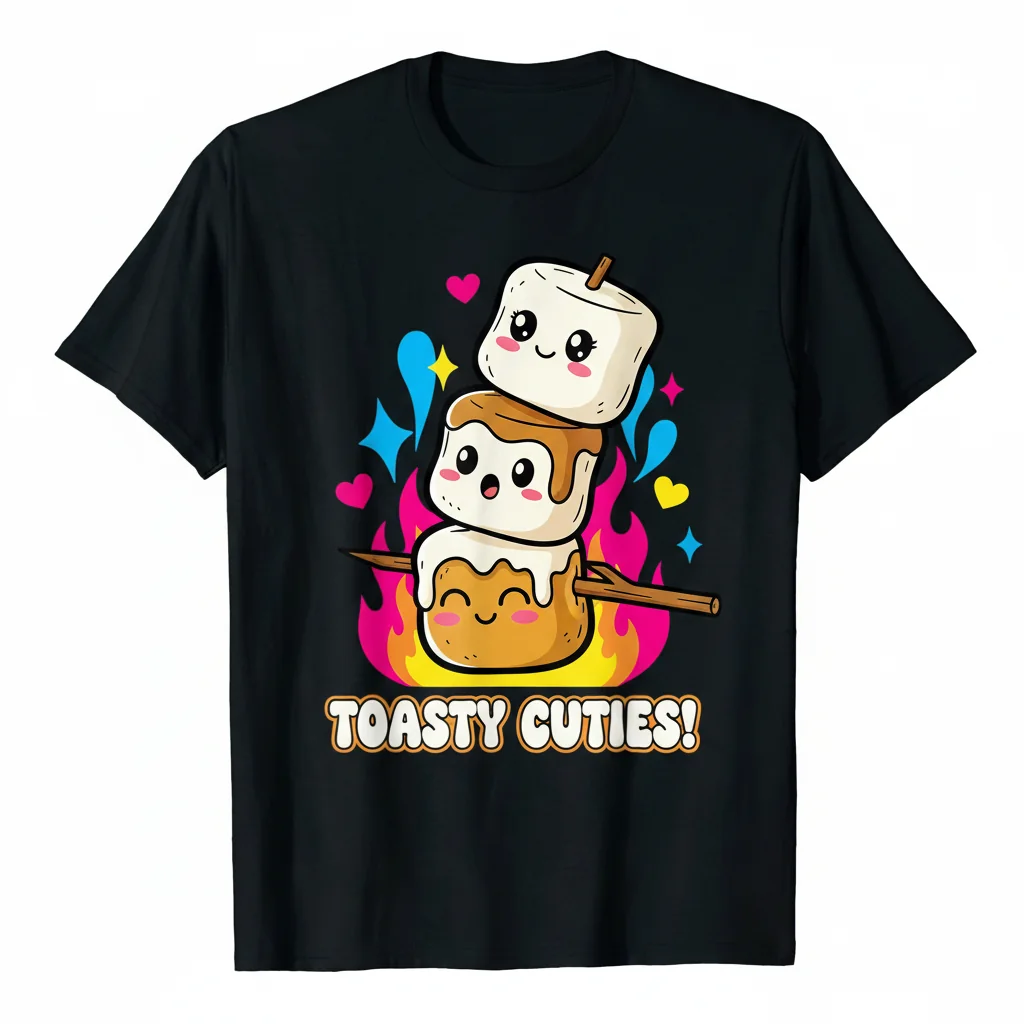 Cute Cartoon Marshmallow 'Toasty Kawaii' Essential T-Shirt – Durable, Pre-Shrunk Comfort
