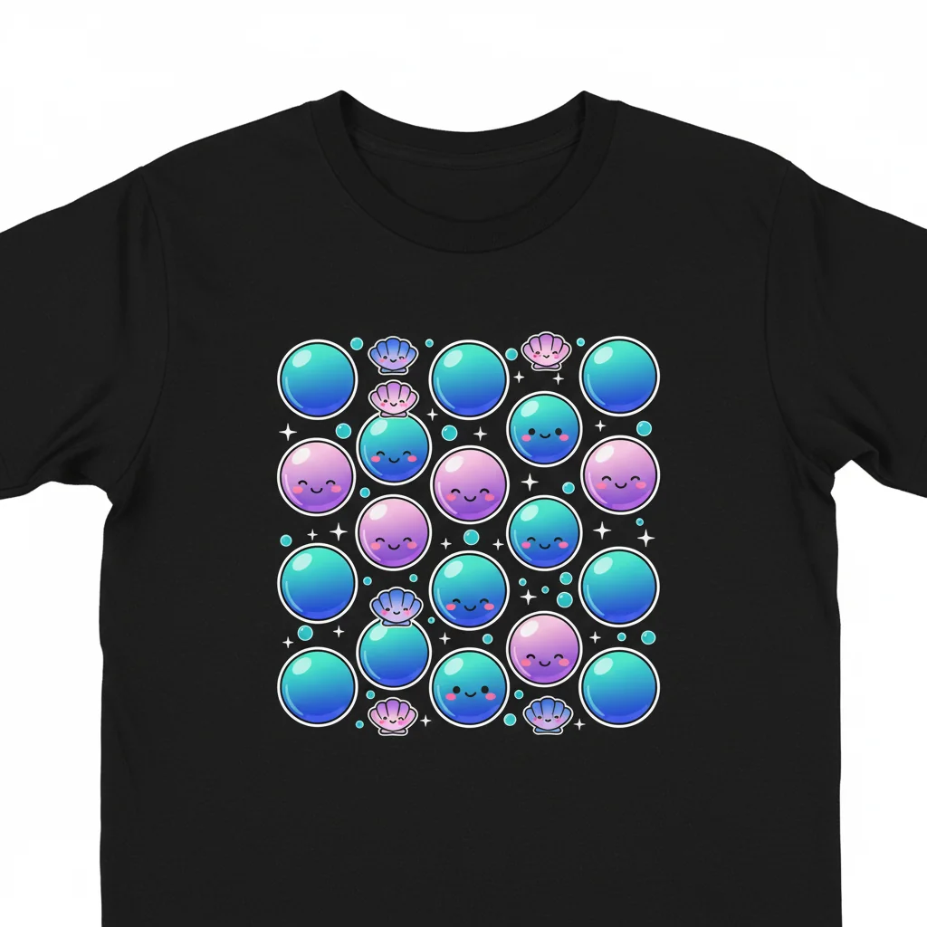 Camiseta Esencial con Patrón de Perlas Clásicas – Suave, Ajuste Minorista