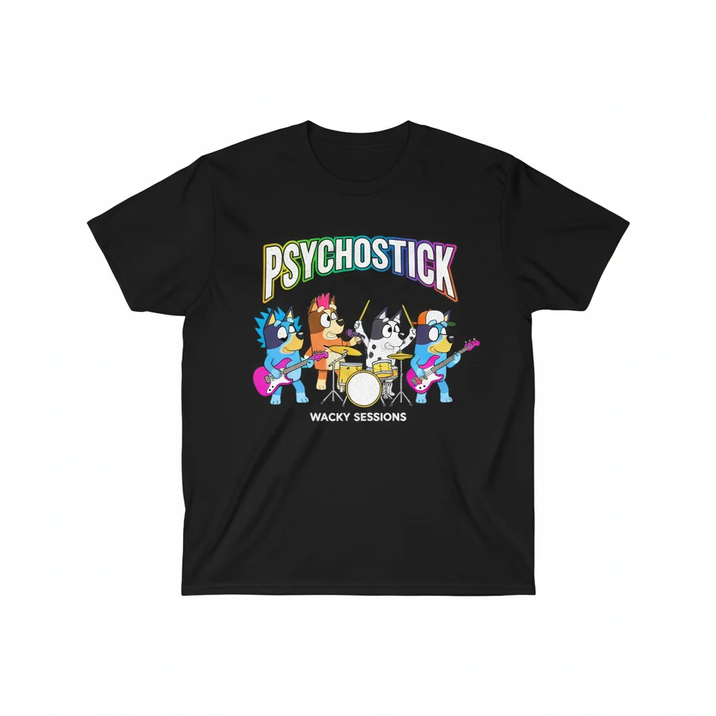 Psychostick Band Bluey - Ultra-Durable & Vibrant Fan Tee