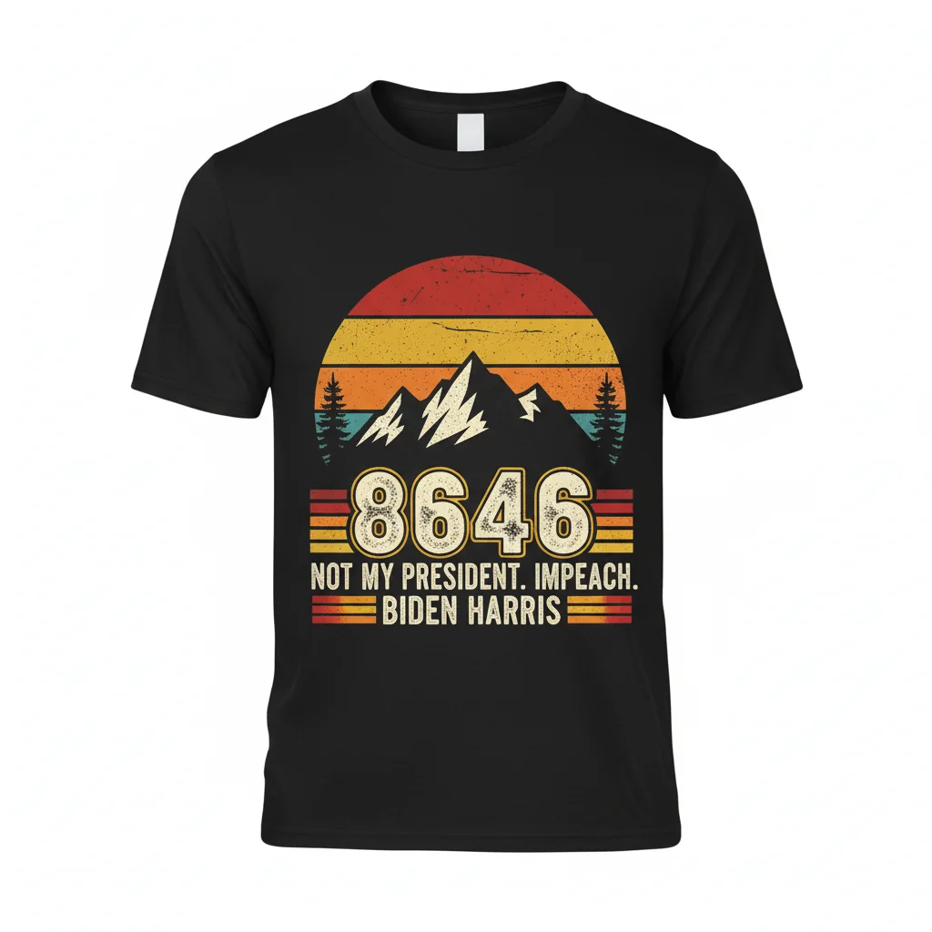 Camiseta Esencial Vintage Anti-Biden 'No Mi Presidente' Impeach 8646 Biden Harris Retro 8646