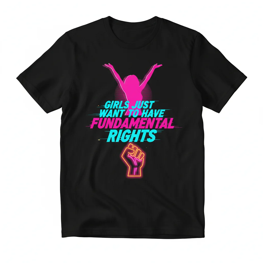 Cyndi Lauper Official Girls Just Want Fundamental Rights Essential T-Shirt - Premium Cotton Tee