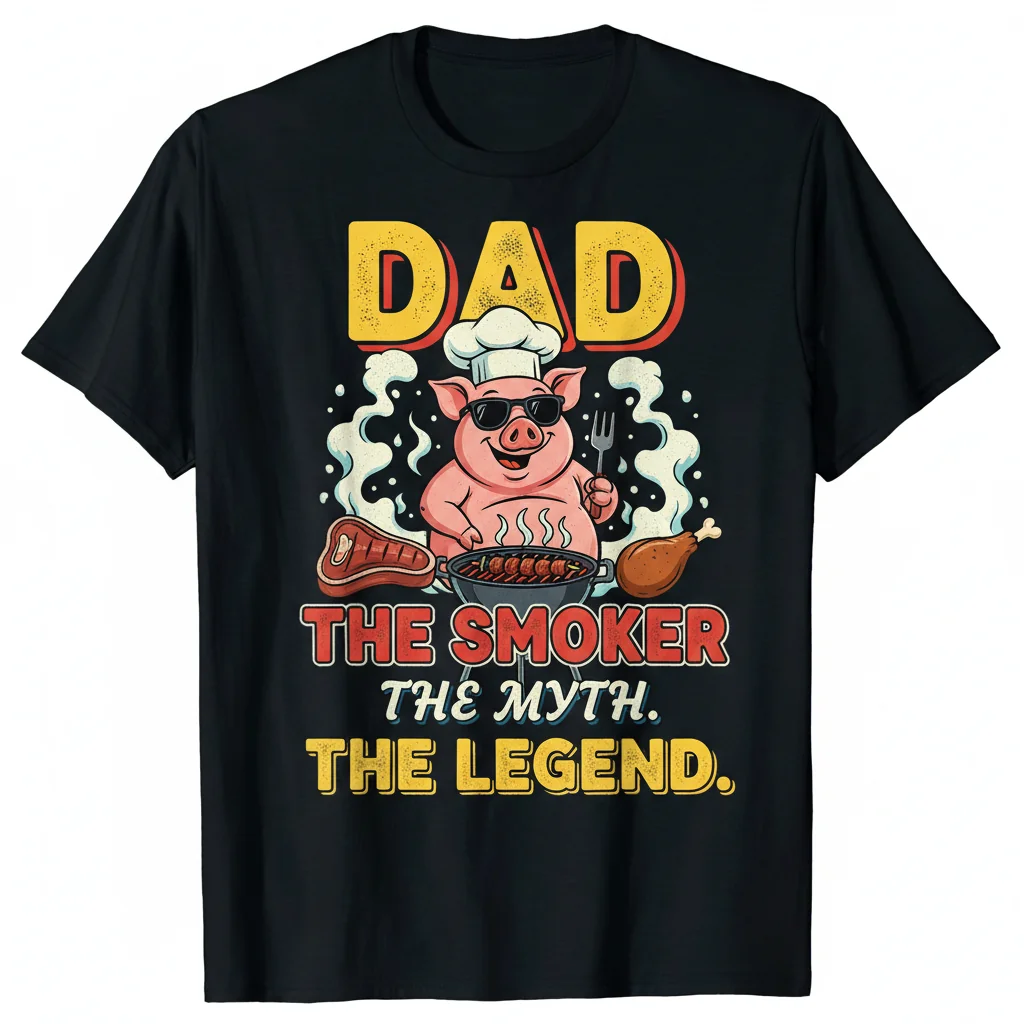 Dad The Smoker The Myth The Legend - Premium Barbecue Father T-Shirt