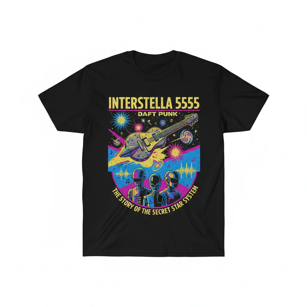 Daft Punk x Leiji Matsumoto Interstella 5555 "The 5tory of the 5ecret 5tar 5ystem" T-Shirt