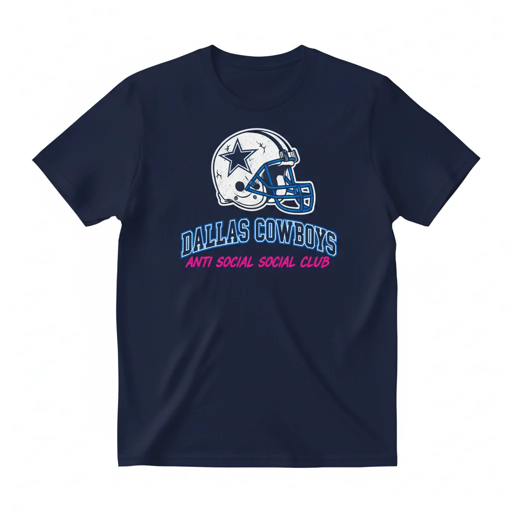 Dallas Cowboys Anti Social Social Club NFL Helmet T-Shirt
