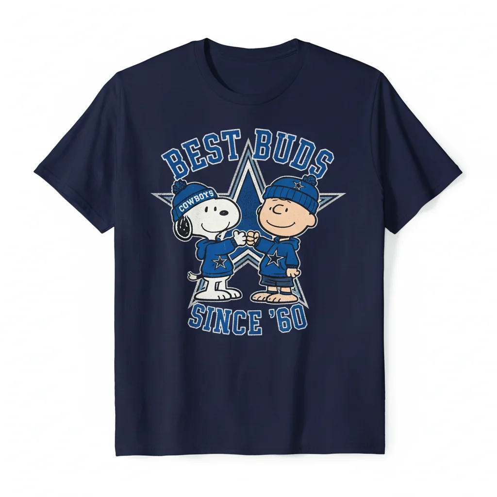 Dallas Cowboys Snoopy & Charlie Brown Best Friends Tee 1 Dallas Cowboys Snoopy & Charlie Brown Best Friends Tee