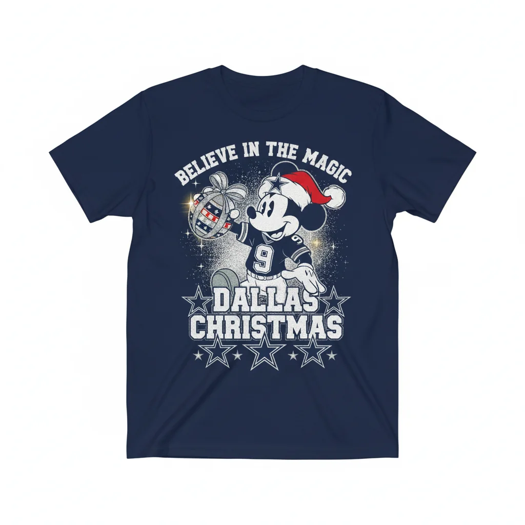 Dallas Cowboys x Mickey Mouse Christmas Magic T-Shirt | NFL Disney Fan Apparel