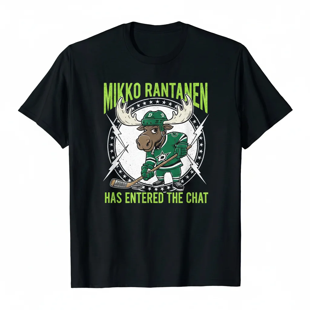 Dallas Hockey Mikko Rantanen Doodle Moose Has Entered The Chat Shirt